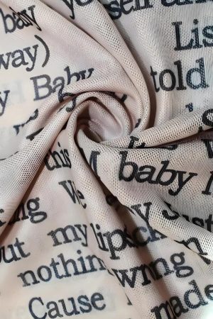 Style Core Aesthetics, New Style Trends - Letter Printed Top with Gloves