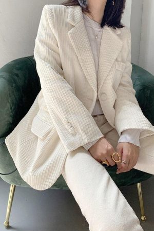 Style Core Aesthetics, New Style Trends - Light Academia Corduroy Blazer