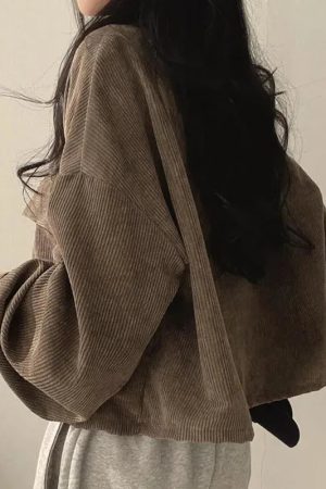 Style Core Aesthetics, New Style Trends - Light Academia Cropped Corduroy Jacket