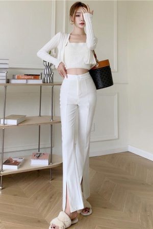 Style Core Aesthetics, New Style Trends - Light Academia Hem Split Pants