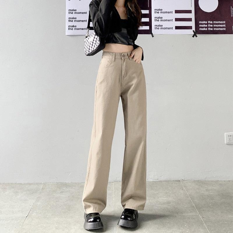 Style Core Aesthetics, New Style Trends - Light Academia High Waist Denim Pants