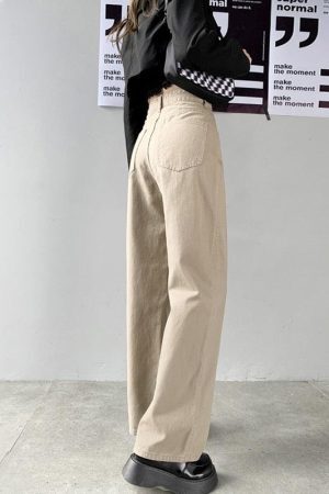 Style Core Aesthetics, New Style Trends - Light Academia High Waist Denim Pants