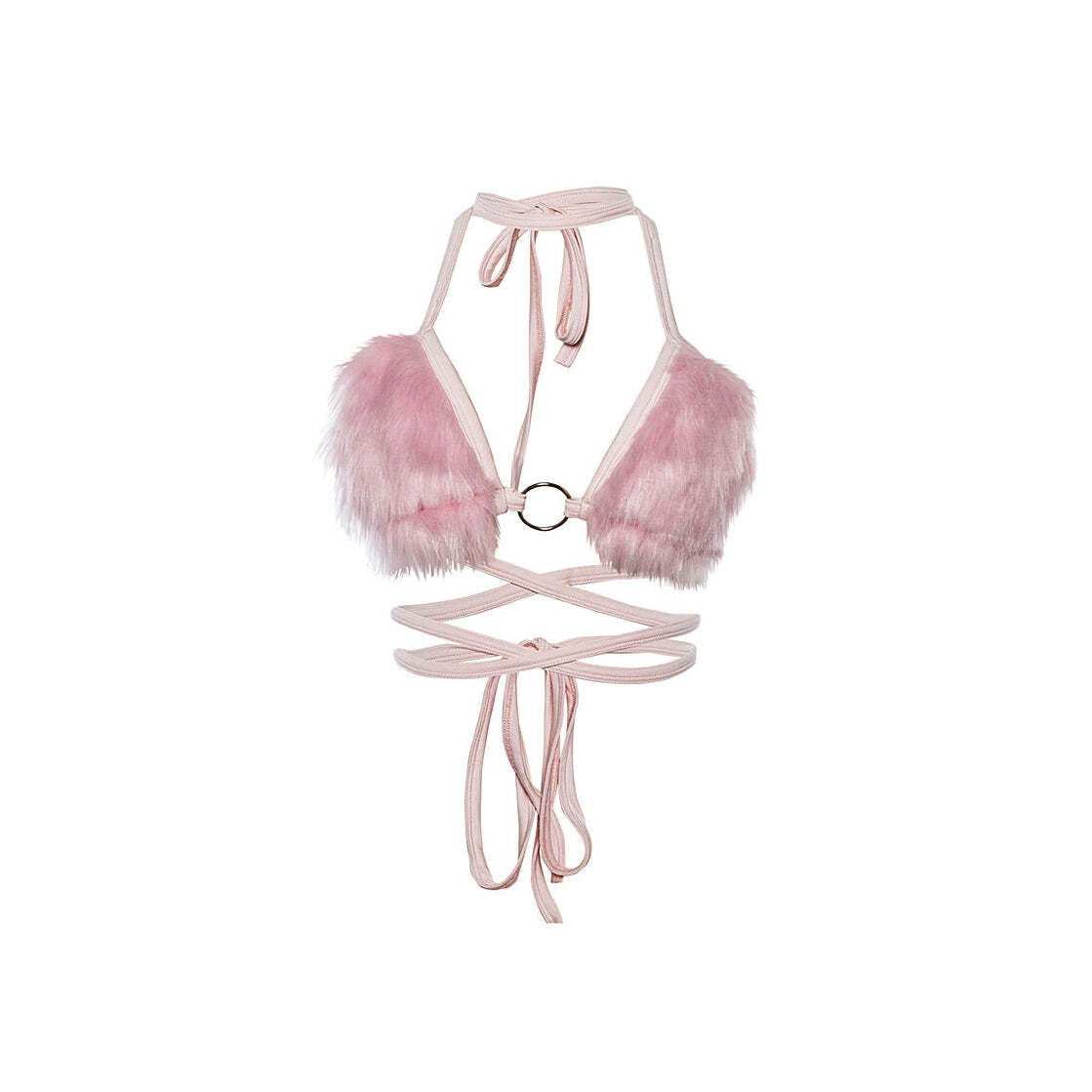 Style Core Aesthetics, New Style Trends - Light Pink Fuzzy Bra Top