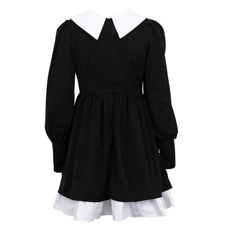 Style Core Aesthetics, New Style Trends - Like a Doll Black Collar Dress Style Core Aesthetics, New Style Trends - Like a Doll Black Collar Dress