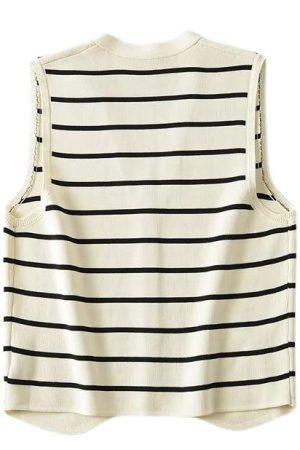 Style Core Aesthetics, New Style Trends - Like a French Striped Button Up Vest