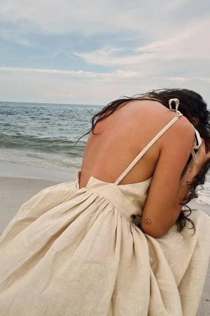 Style Core Aesthetics, New Style Trends - Linen Midi Dress