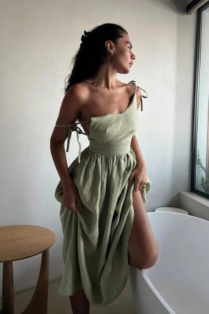 Style Core Aesthetics, New Style Trends - Linen Midi Dress