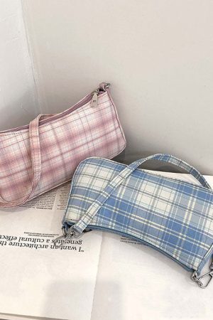 Style Core Aesthetics, New Style Trends - Lisa | Soft Girl sac baguette à carreau