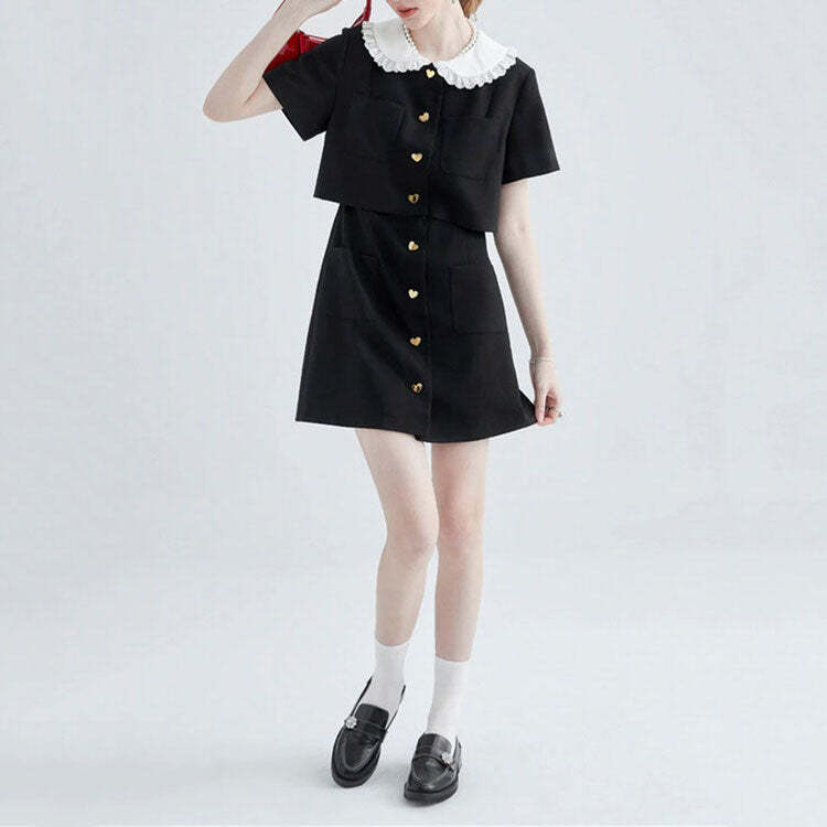 Style Core Aesthetics, New Style Trends - Little Witch Mini Black Dress