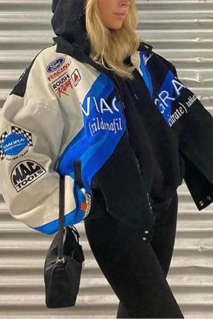 Style Core Aesthetics, New Style Trends - Logo Graphic Oversize Zipper Jacket