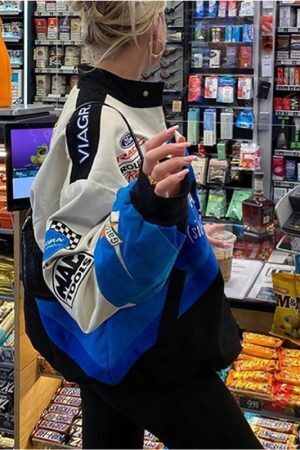 Style Core Aesthetics, New Style Trends - Logo Graphic Oversize Zipper Jacket