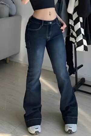Style Core Aesthetics, New Style Trends - Low Rise Flare Denim Jeans