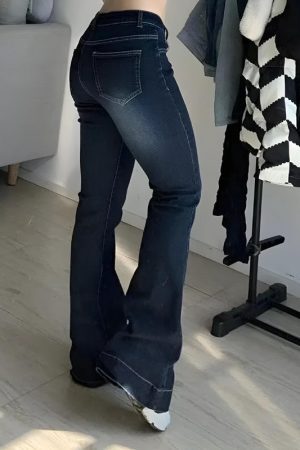 Style Core Aesthetics, New Style Trends - Low Rise Flare Denim Jeans