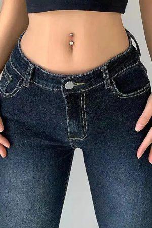 Style Core Aesthetics, New Style Trends - Low Rise Flare Denim Jeans