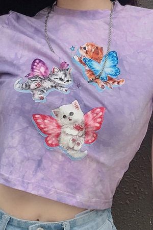 Style Core Aesthetics, New Style Trends - Magic Kitty Crop Top
