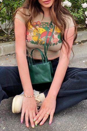 Style Core Aesthetics, New Style Trends - Magic Mushrooms Crop Top