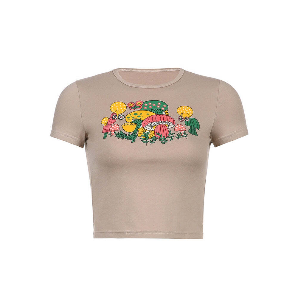 Style Core Aesthetics, New Style Trends - Magic Mushrooms Crop Top