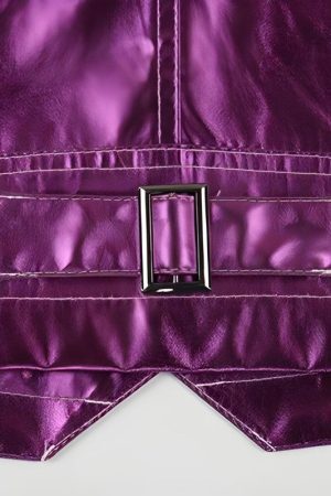 Style Core Aesthetics, New Style Trends - Metallic Fuchsia Faux Leather Jacket