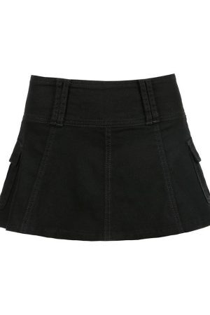 Style Core Aesthetics, New Style Trends - Mini jupe patineuse en jean