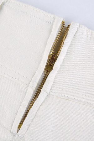 Style Core Aesthetics, New Style Trends - Mini jupe patineuse en jean