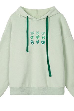 Style Core Aesthetics, New Style Trends - Mint Aesthetic Heart Hoodie