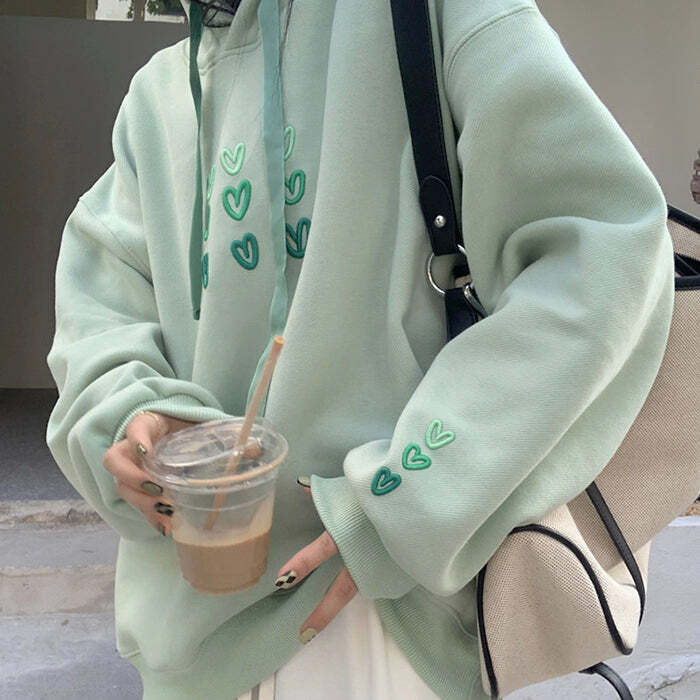 Style Core Aesthetics, New Style Trends - Mint Aesthetic Heart Hoodie Style Core Aesthetics, New Style Trends - Mint Aesthetic Heart Hoodie