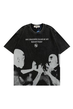 Style Core Aesthetics, New Style Trends - 'Mirror' Cotton T-Shirt