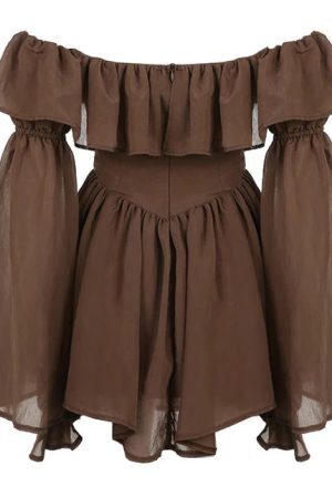 Style Core Aesthetics, New Style Trends - Mocha Brown Mini Dress