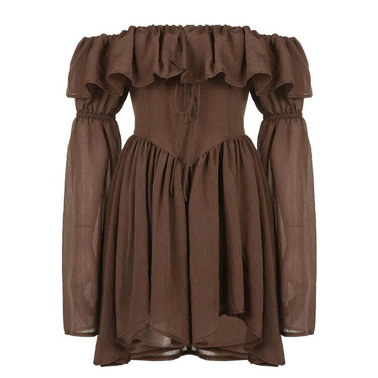 Style Core Aesthetics, New Style Trends - Mocha Brown Mini Dress Style Core Aesthetics, New Style Trends - Mocha Brown Mini Dress
