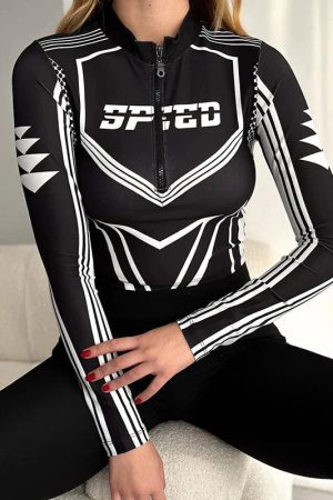 Style Core Aesthetics, New Style Trends - Motorcycle Speed Crop Top