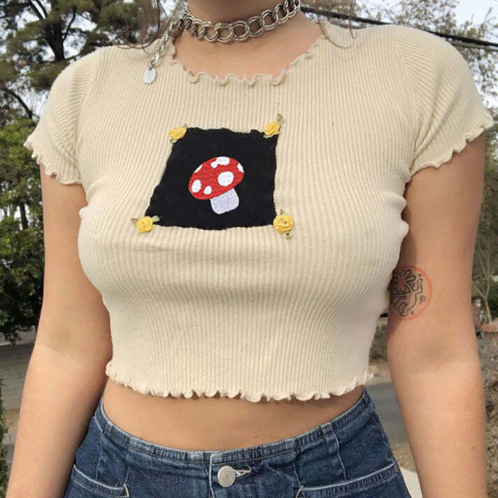 Style Core Aesthetics, New Style Trends - Mushroom Retro Aesthetic Tee Style Core Aesthetics, New Style Trends - Mushroom Retro Aesthetic Tee