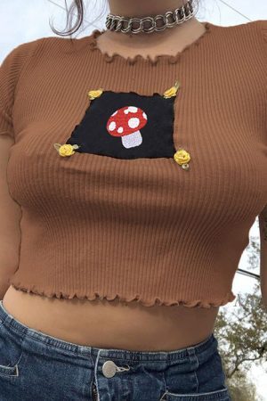 Style Core Aesthetics, New Style Trends - Mushroom Retro Aesthetic Tee