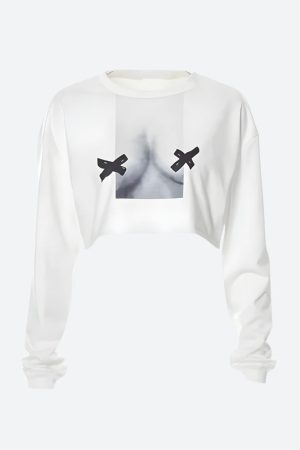 Style Core Aesthetics, New Style Trends - No Nipples Crop Sweatshirt