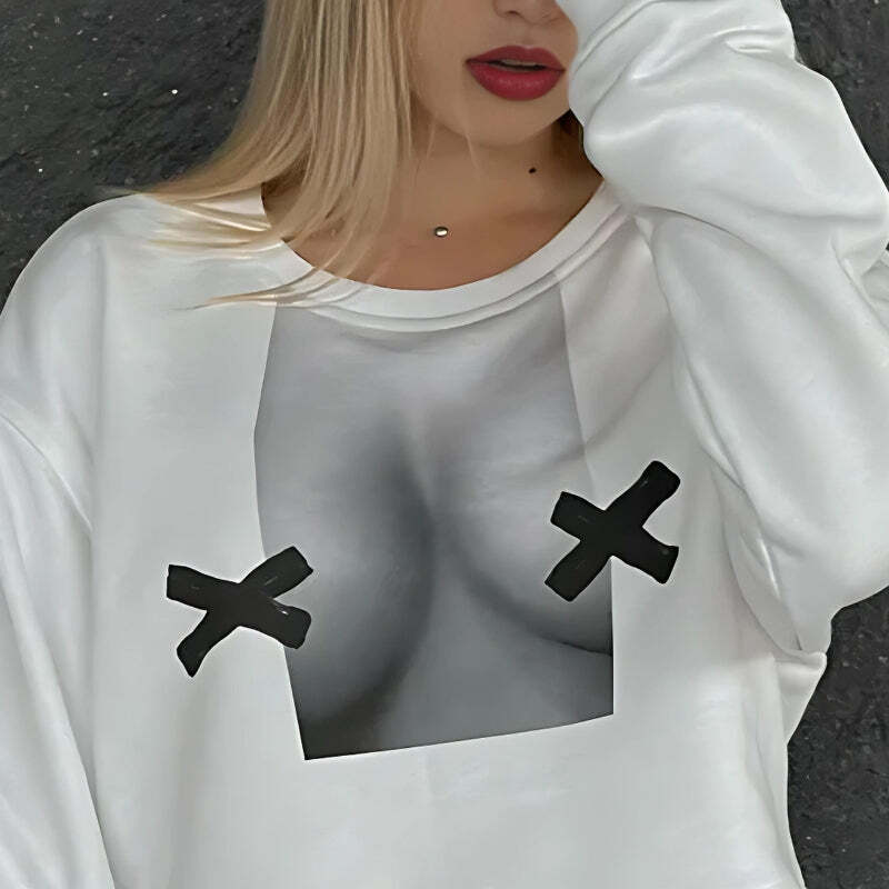 Style Core Aesthetics, New Style Trends - No Nipples Crop Sweatshirt