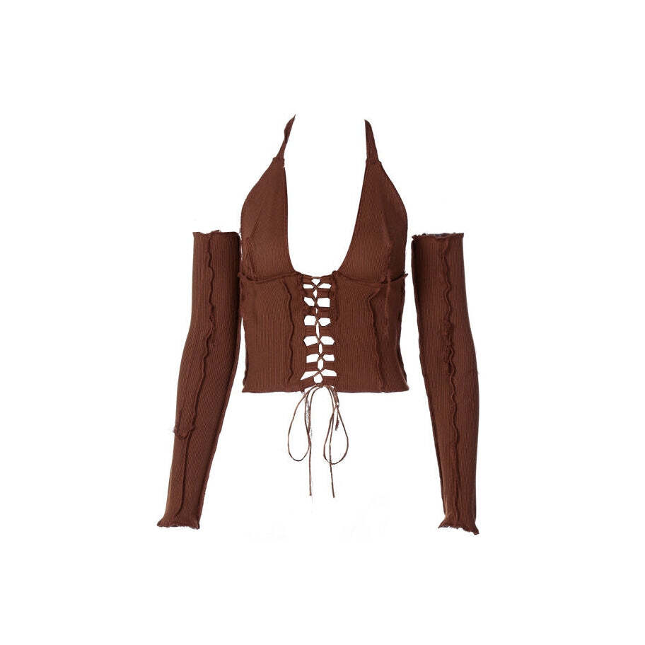 Style Core Aesthetics, New Style Trends - Nothing To Hide Lace Up Top