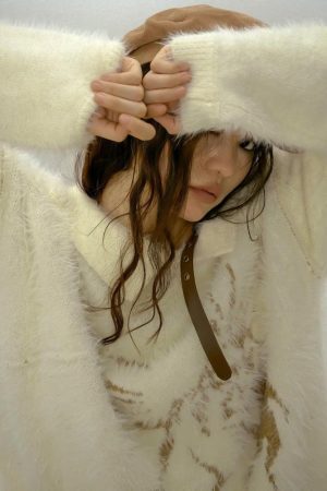 Style Core Aesthetics, New Style Trends - Off Shoulder Distressed Knit Sweater