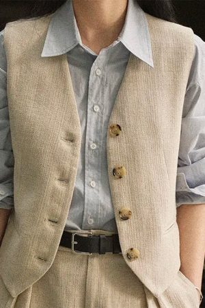 Style Core Aesthetics, New Style Trends - Old Money Aesthetic Linen Vest