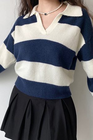 Style Core Aesthetics, New Style Trends - Old Money Striped Pullover