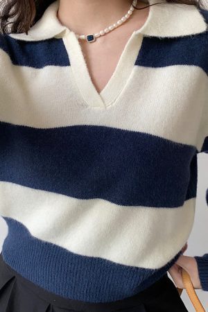 Style Core Aesthetics, New Style Trends - Old Money Striped Pullover