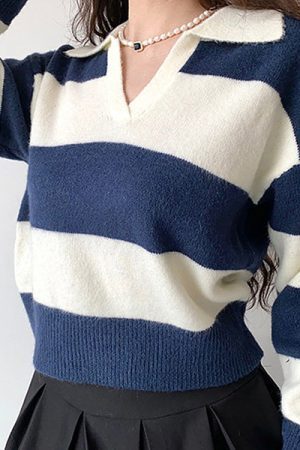 Style Core Aesthetics, New Style Trends - Old Money Striped Pullover