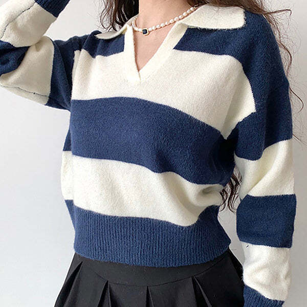 Style Core Aesthetics, New Style Trends - Old Money Striped Pullover