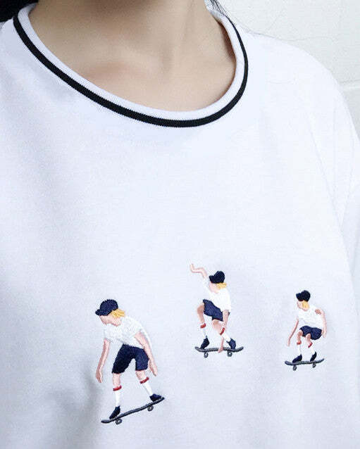 Style Core Aesthetics, New Style Trends - Ollie Embroidered T-Shirt Style Core Aesthetics, New Style Trends - Ollie Embroidered T-Shirt