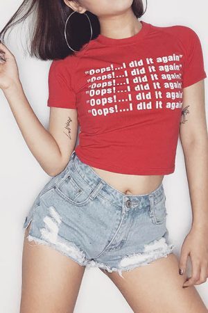 Style Core Aesthetics, New Style Trends - Oops!...I Did It Again Crop Tee