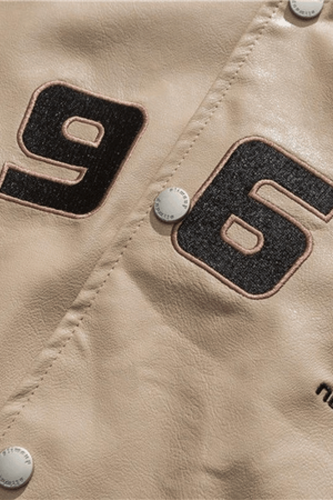 Style Core Aesthetics, New Style Trends - Oversized Pu Leather Varsity Jacket