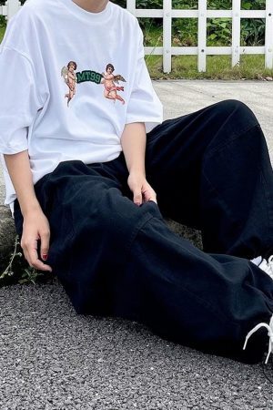 Style Core Aesthetics, New Style Trends - Pantalon cargo baggy vintage à poches plissées