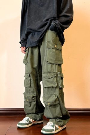 Style Core Aesthetics, New Style Trends - Pantalon Cargo Multi-poches  - Style Vintage Streetwear