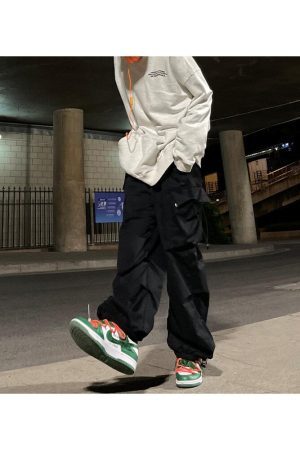 Style Core Aesthetics, New Style Trends - Pantalon Cargo Parachute Baggy Vintage Y2K