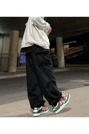 Style Core Aesthetics, New Style Trends - Pantalon Cargo Parachute Baggy Vintage Y2K