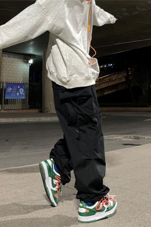 Style Core Aesthetics, New Style Trends - Pantalon Cargo Parachute Baggy Vintage Y2K