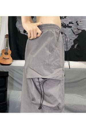 Style Core Aesthetics, New Style Trends - Pantalon Cargo Parachute Baggy Vintage Y2K